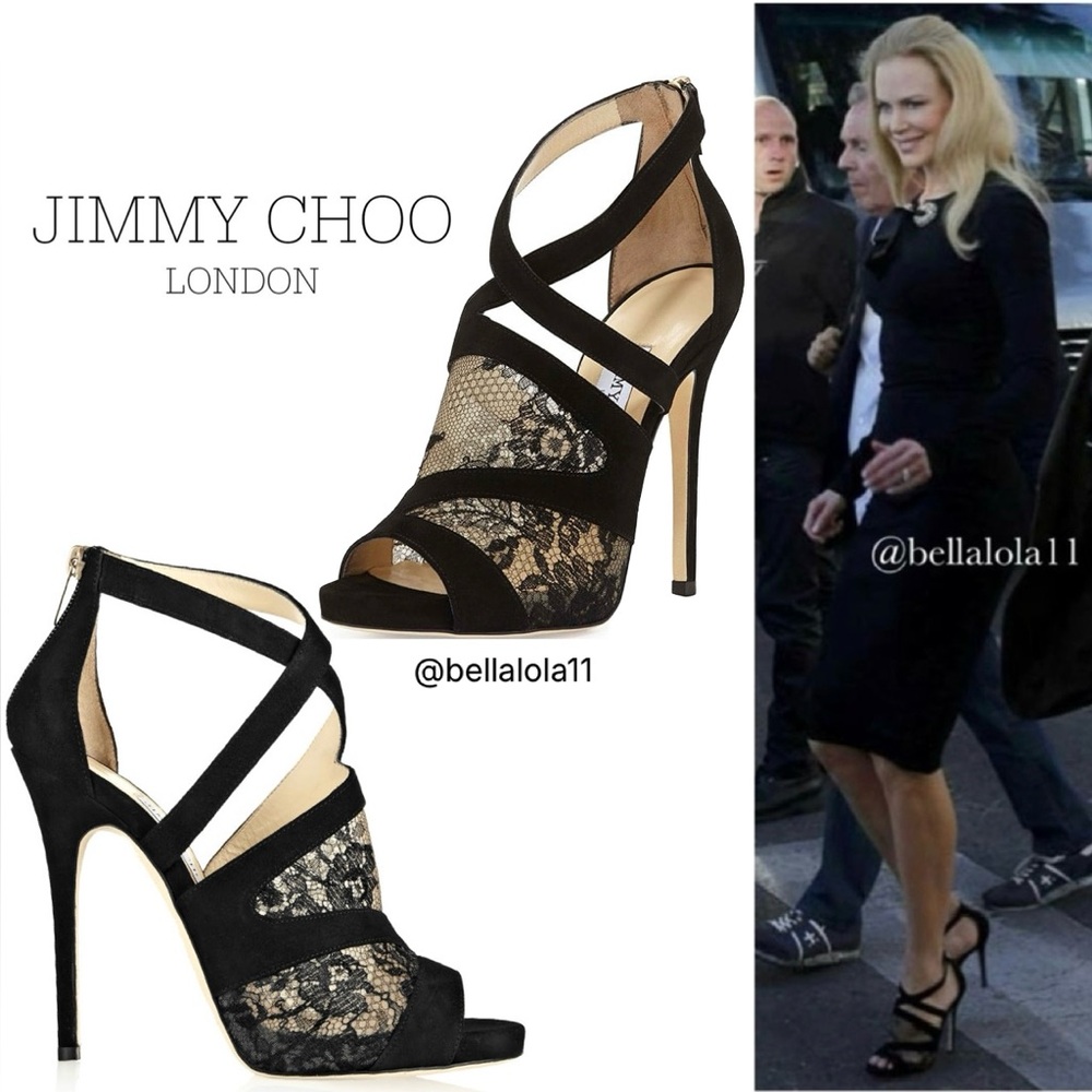 AUTHENTIC JIMMY CHOO ITALIAN LACE HEELS - Picture 3 of 16